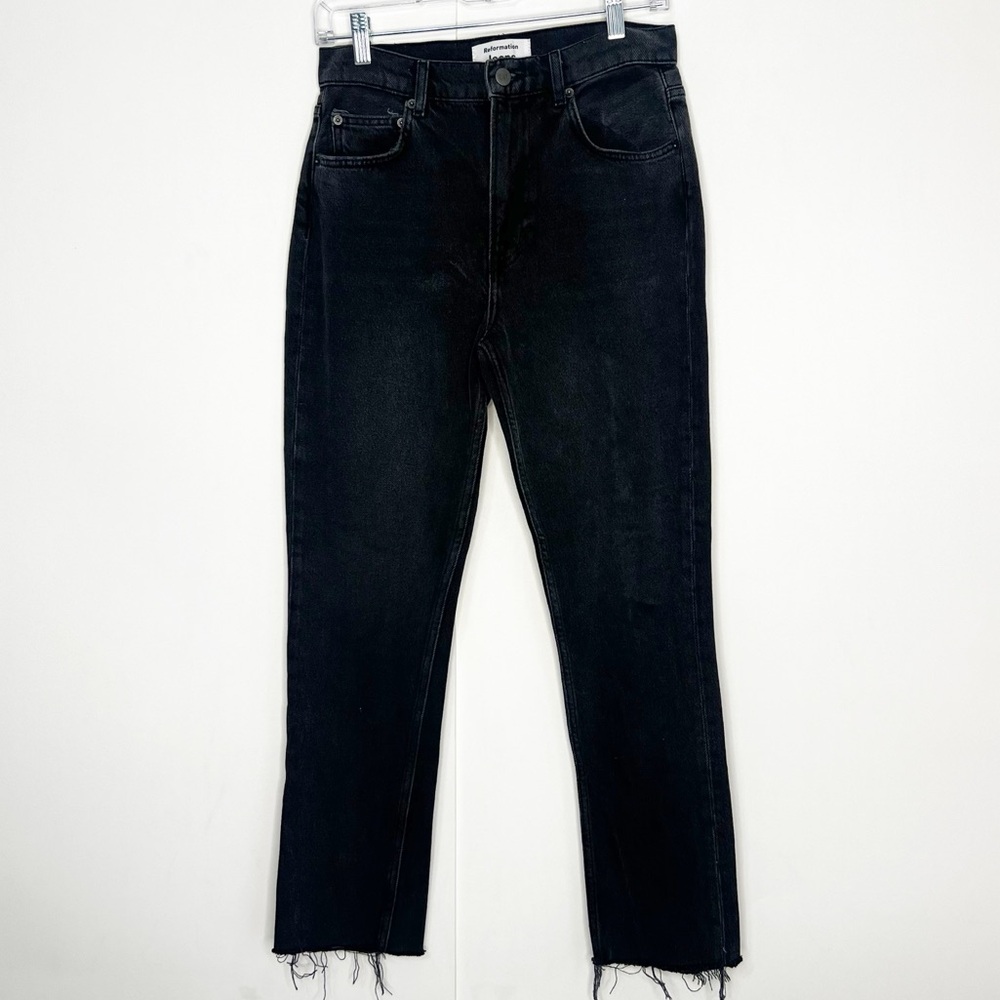 Reformation Straight Leg Raw Hem Jeans